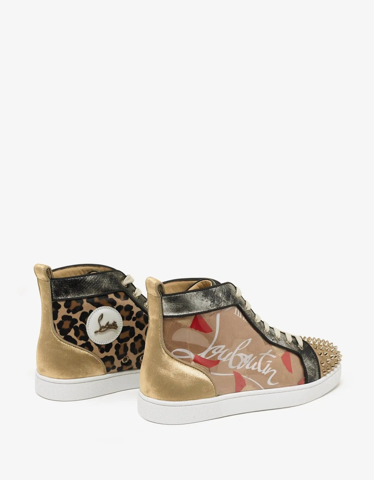 Christian Louboutin Lou Spikes Loubi Kraft Flat High Top Trainers - 6