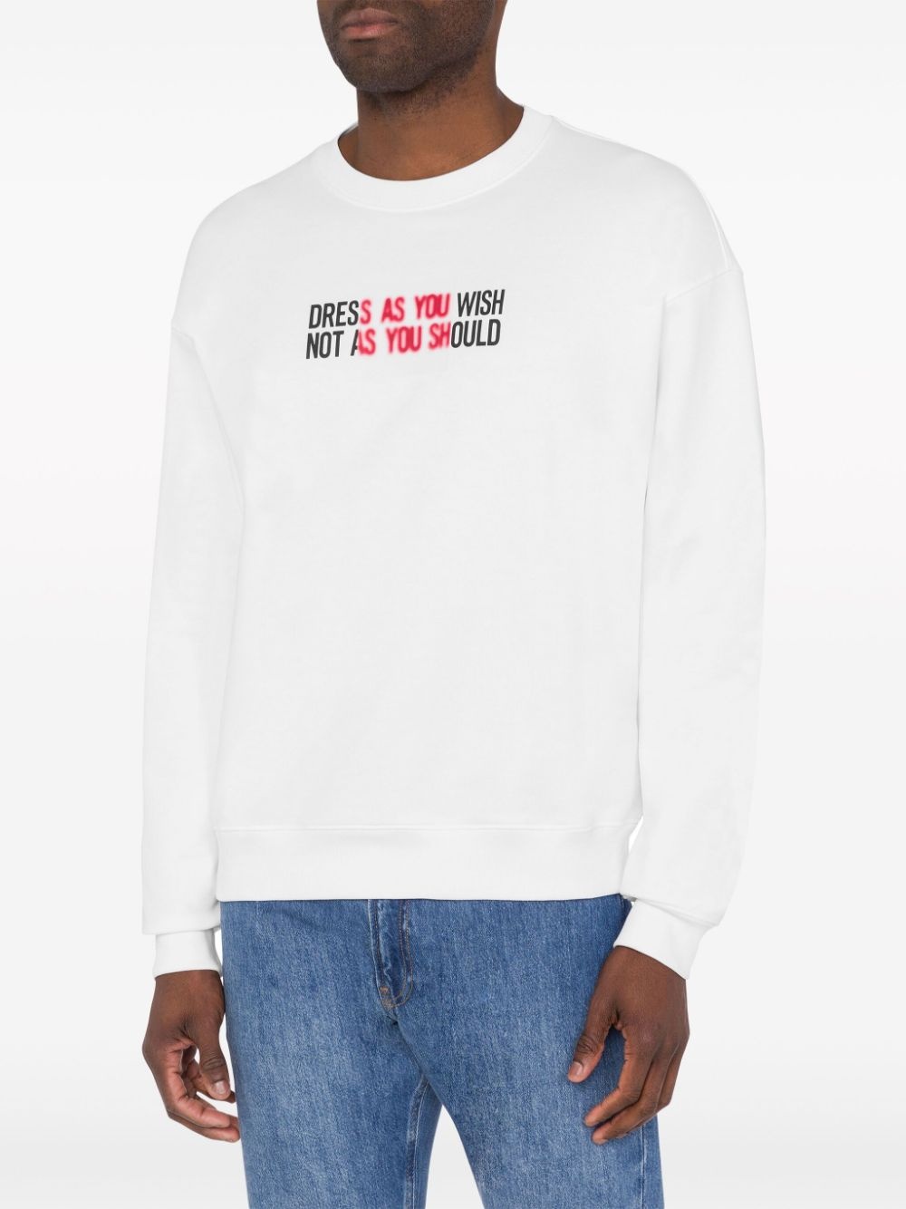 slogan-print cotton sweatshirt - 2