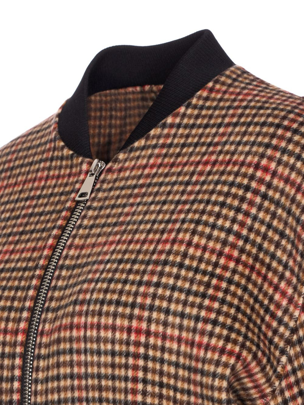 check zip-front wool jacket - 4