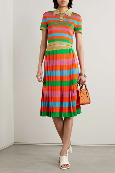 GUCCI Pleated striped knitted skirt outlook