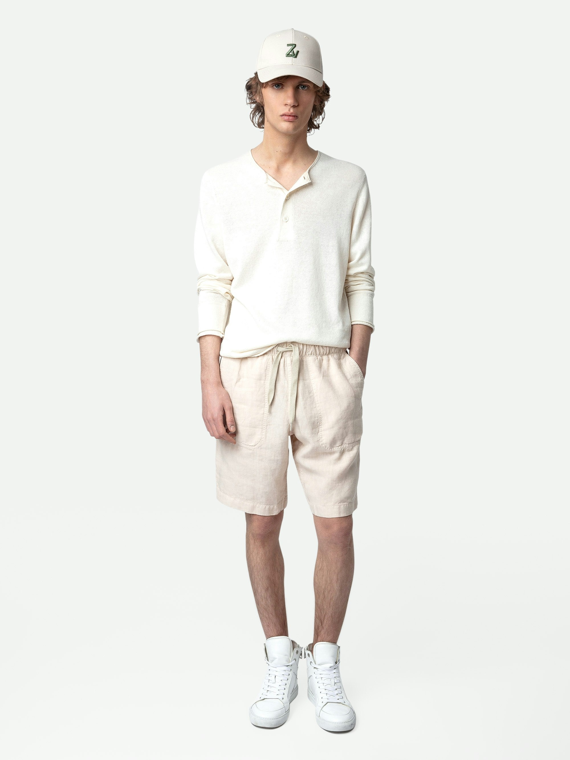 Pixel Linen Bermuda Shorts - 2