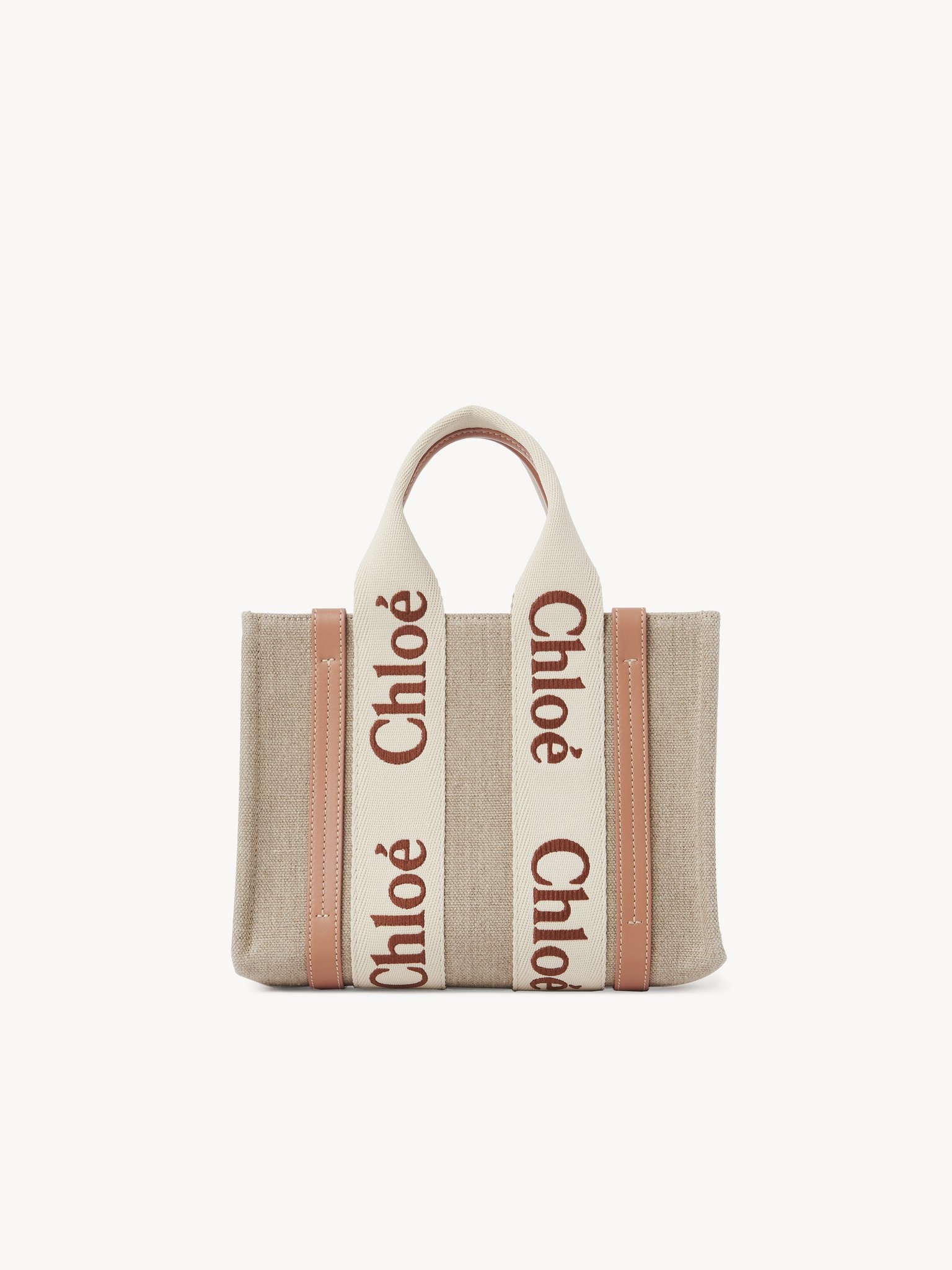 SMALL WOODY TOTE BAG IN LINEN - 5