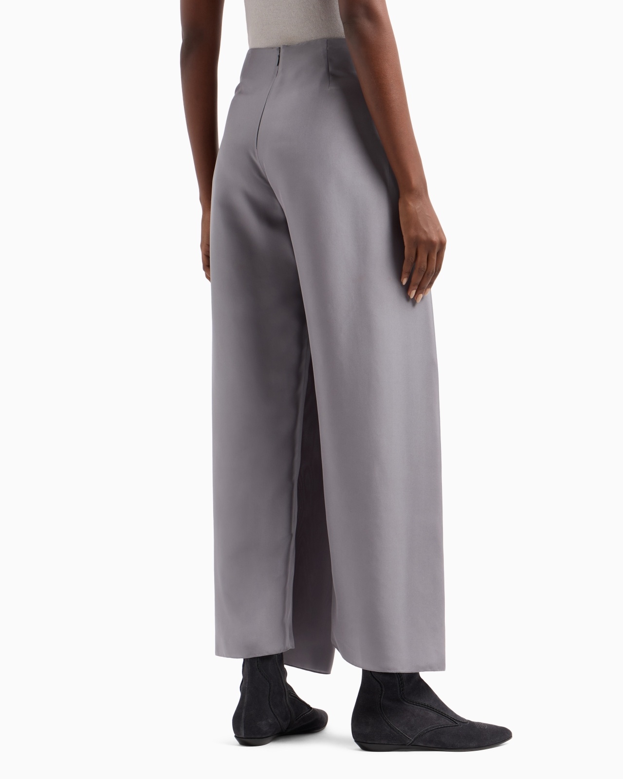 SILK TROUSERS WITH PANEL DETAIL - 3