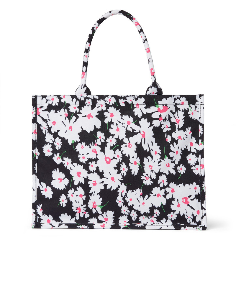 MSGM Canvas tote bag with daisy print outlook