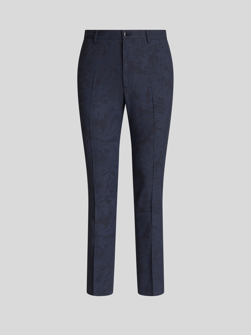 FLORAL PAISLEY VIRGIN WOOL TROUSERS - 1