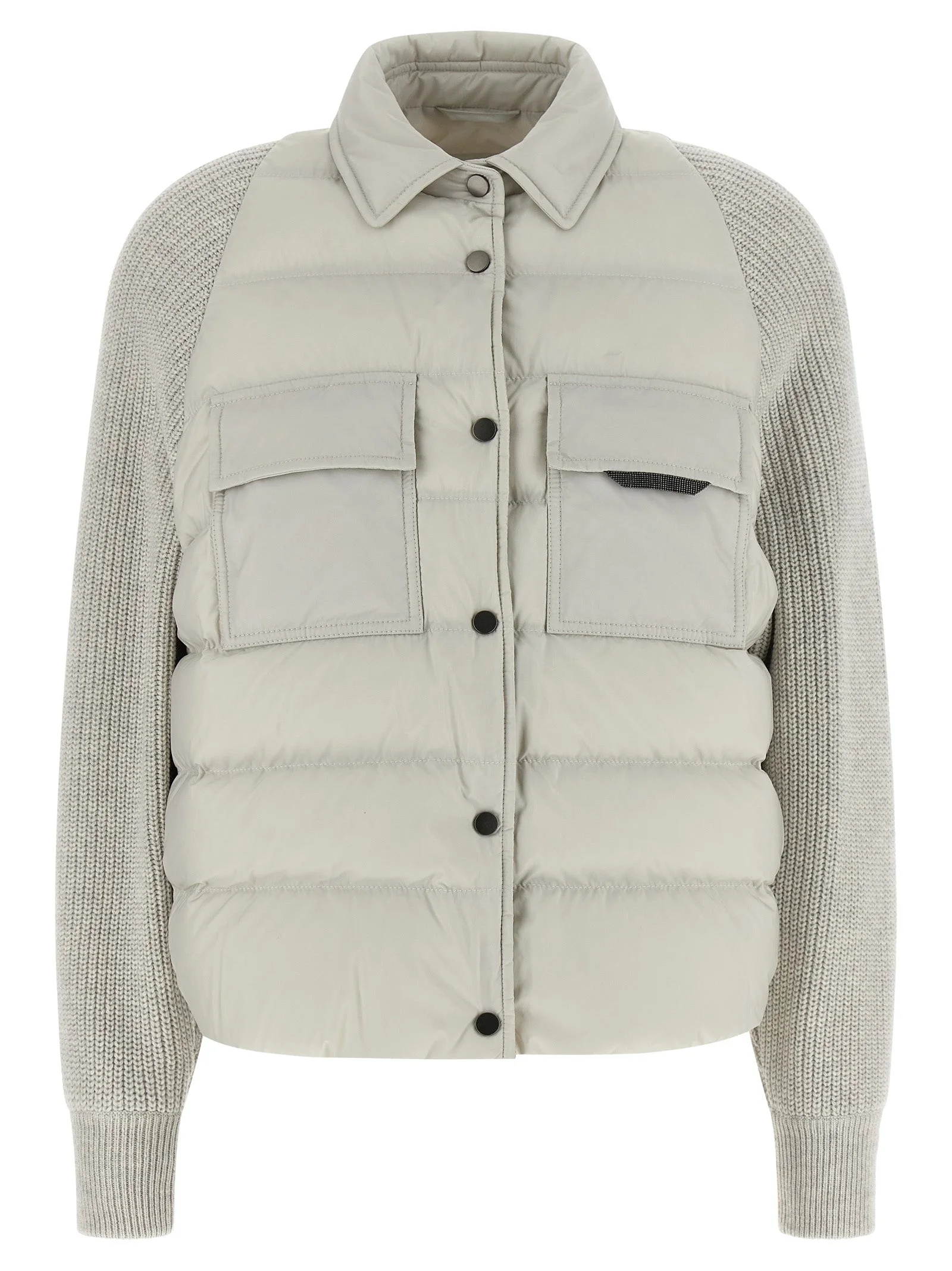 Brunello Cucinelli Women 'Shiny Flap Detail' Down Jacket - 1