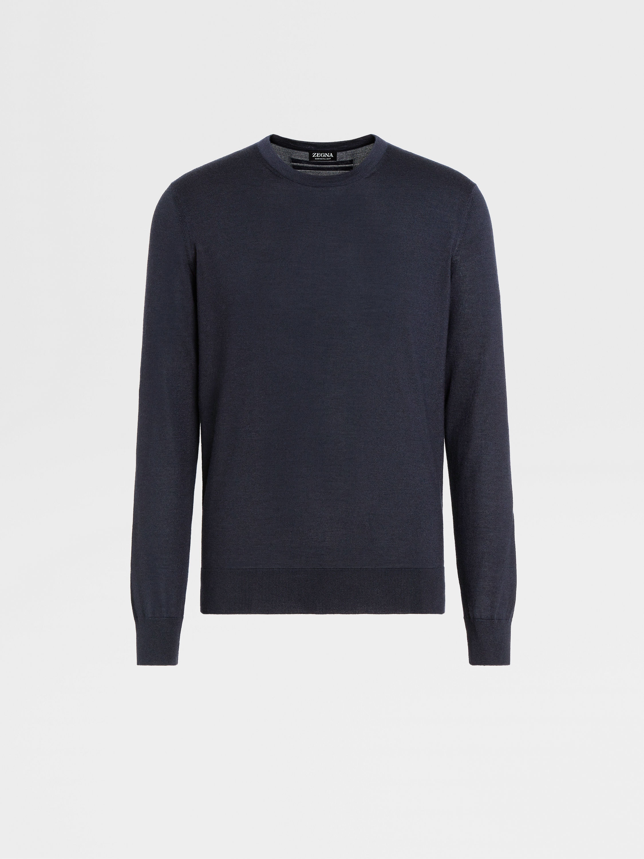 NAVY BLUE MÉLANGE CASHSETA CREWNECK - 1