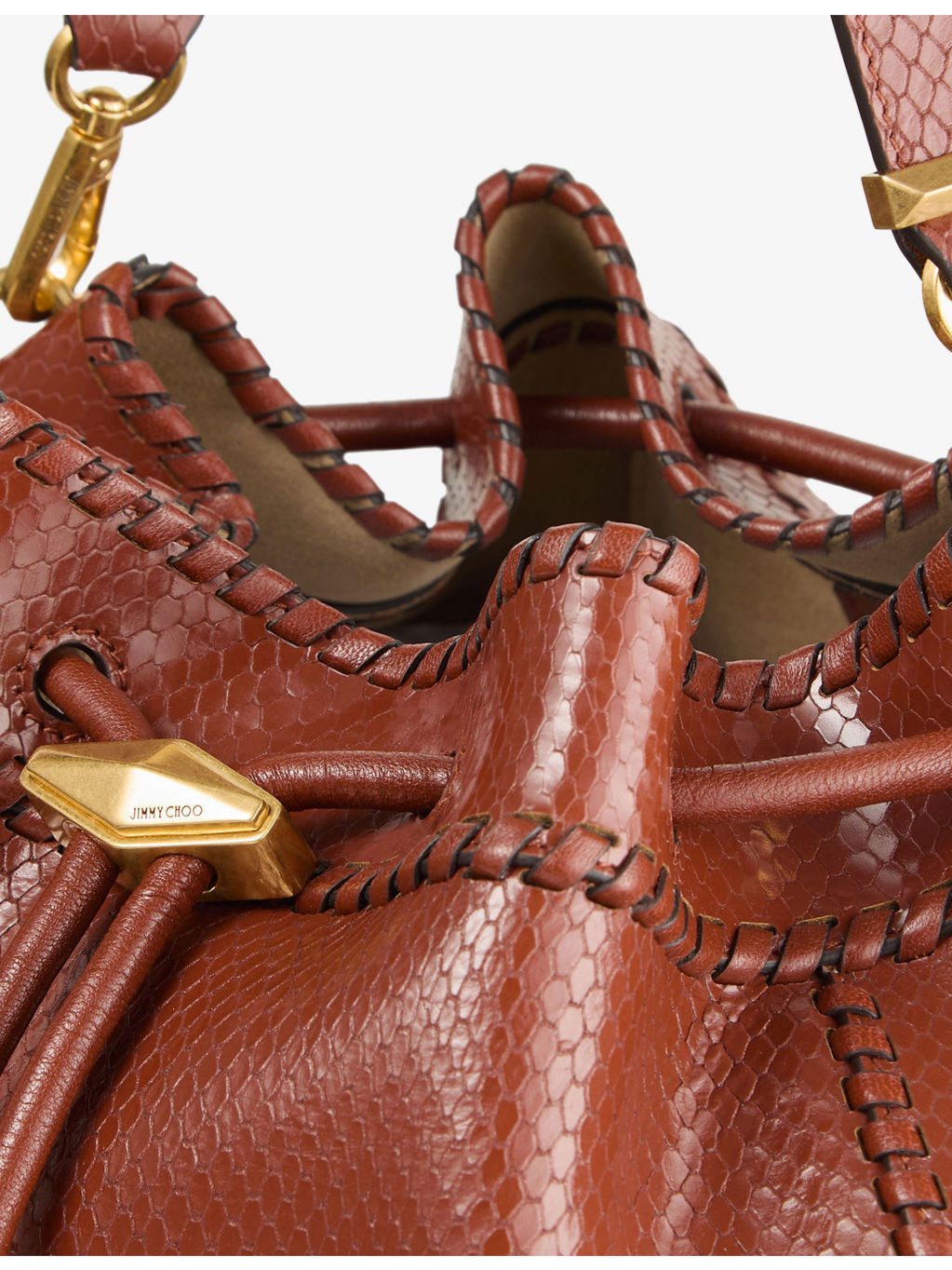 Cinch Medium Snakeskin-Embossed Leather Shoulder Bag - 2