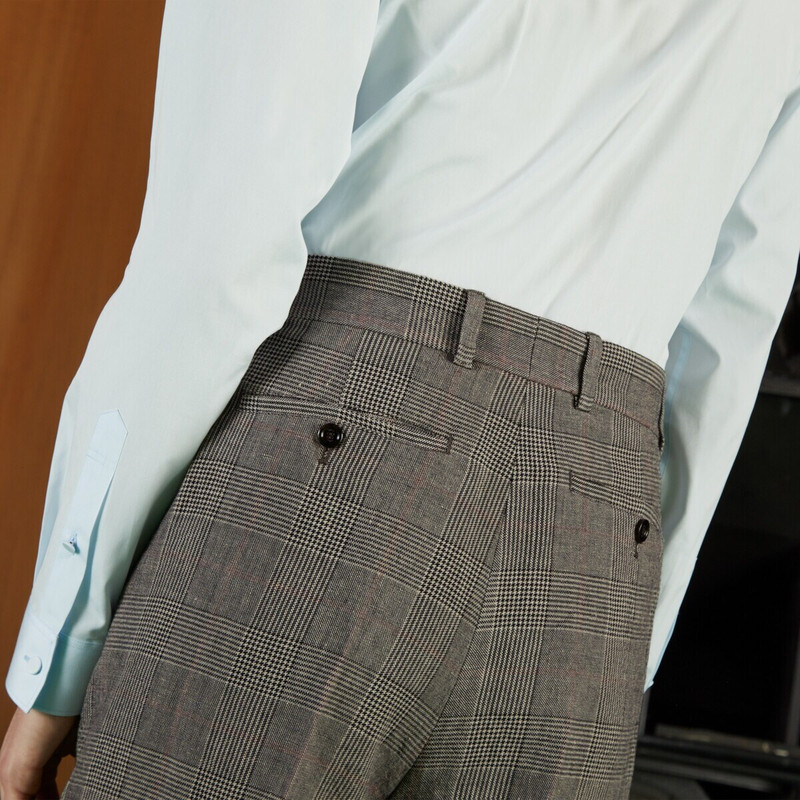 Prince of Wales wool linen shorts 5