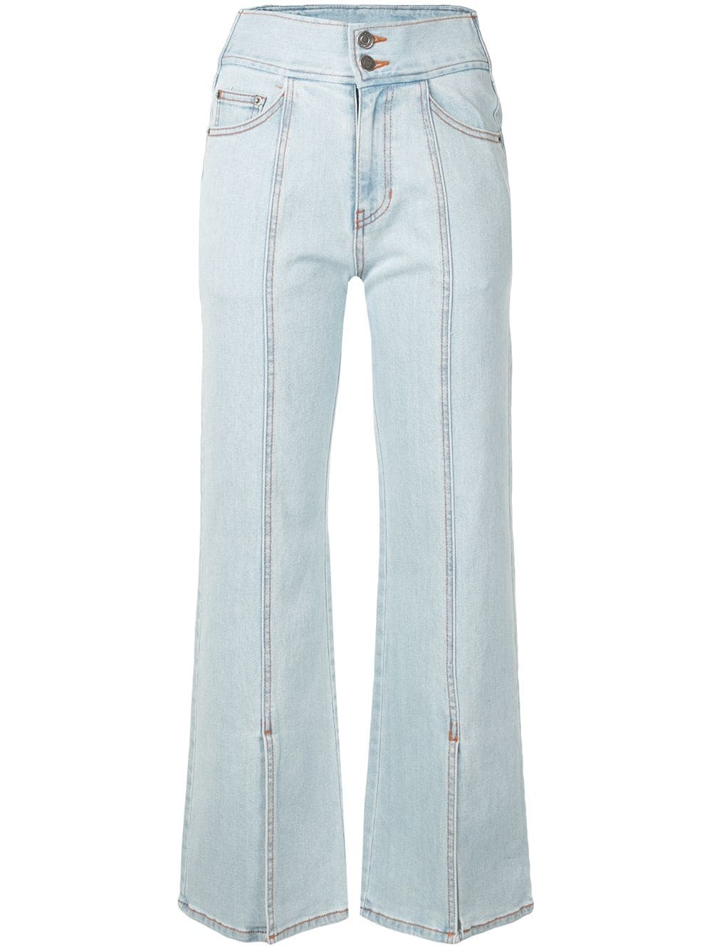 ankle-slit flared jeans - 1