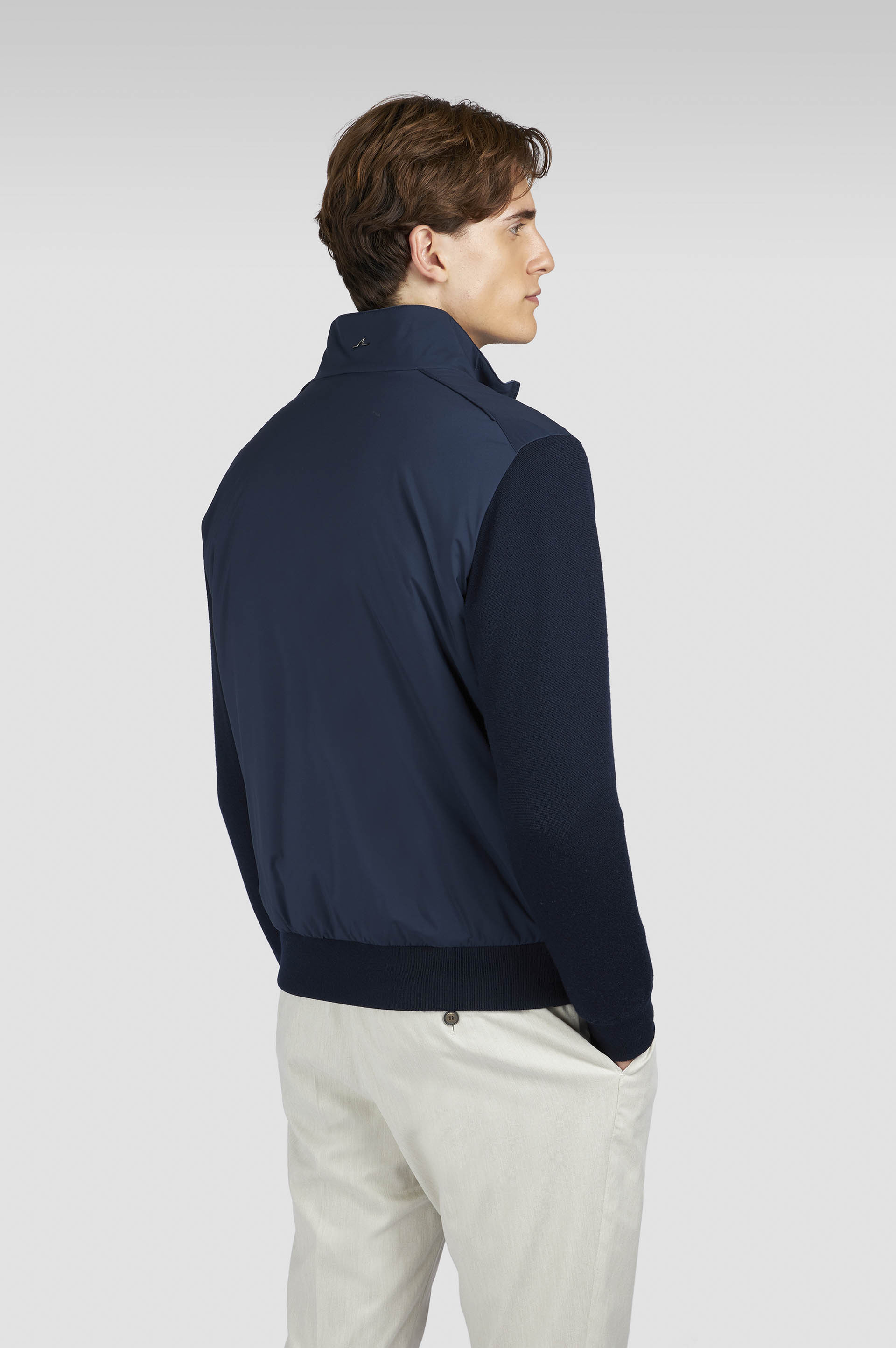 HYBRID ZIP-UP SWEATER IN SOFT COOL TOUCH WOOL AND TYPHOON® PLATINUM - 3
