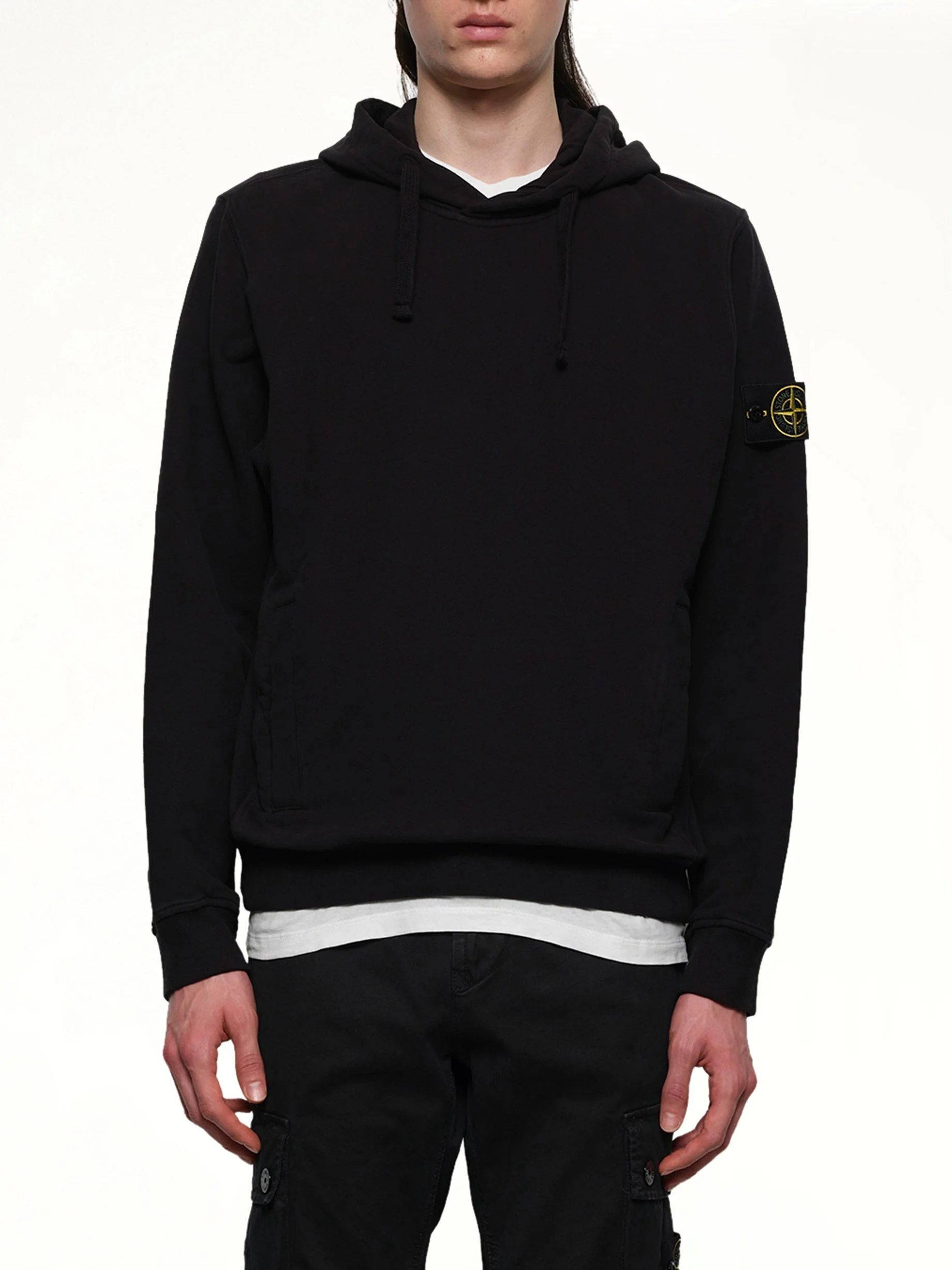 610002 Cotton Fleece Hoodie in Black - 1