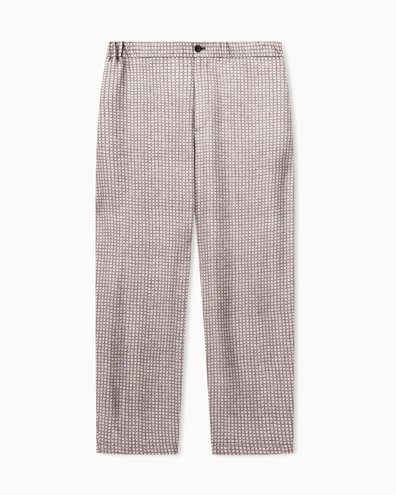 PRINTED VISCOSE FLAT-FRONT TROUSERS - 1