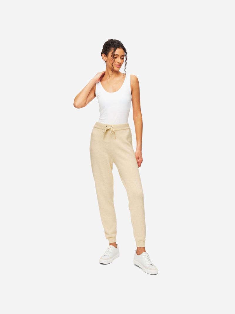 Derek Rose Women's Track Pants Daphne Cashmere Beige outlook