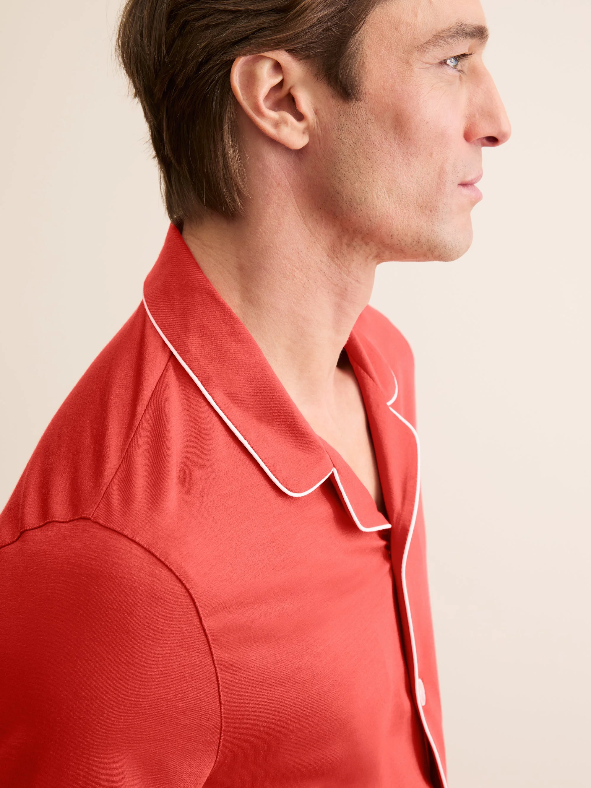 Men's Short Pajamas Basel Micro Modal Stretch Red - 1