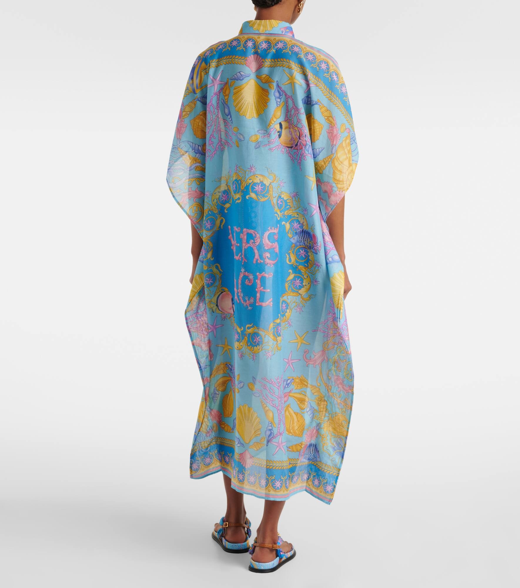 Underwater Barocco cotton and silk beach cover-up - 3