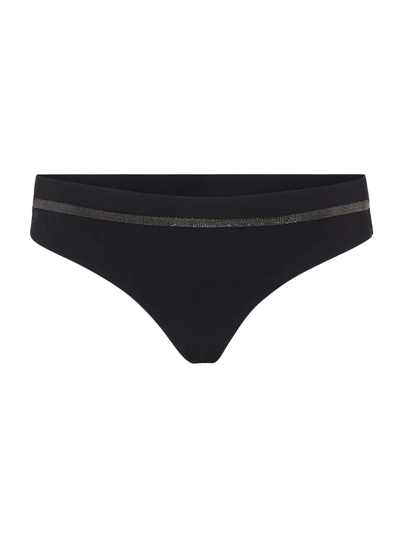 Women's Techno Jersey Bikini Bottoms with Monili - Black 1