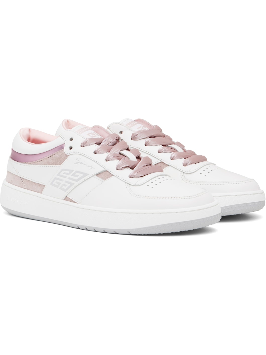 White & Pink G Move Sneakers - 4