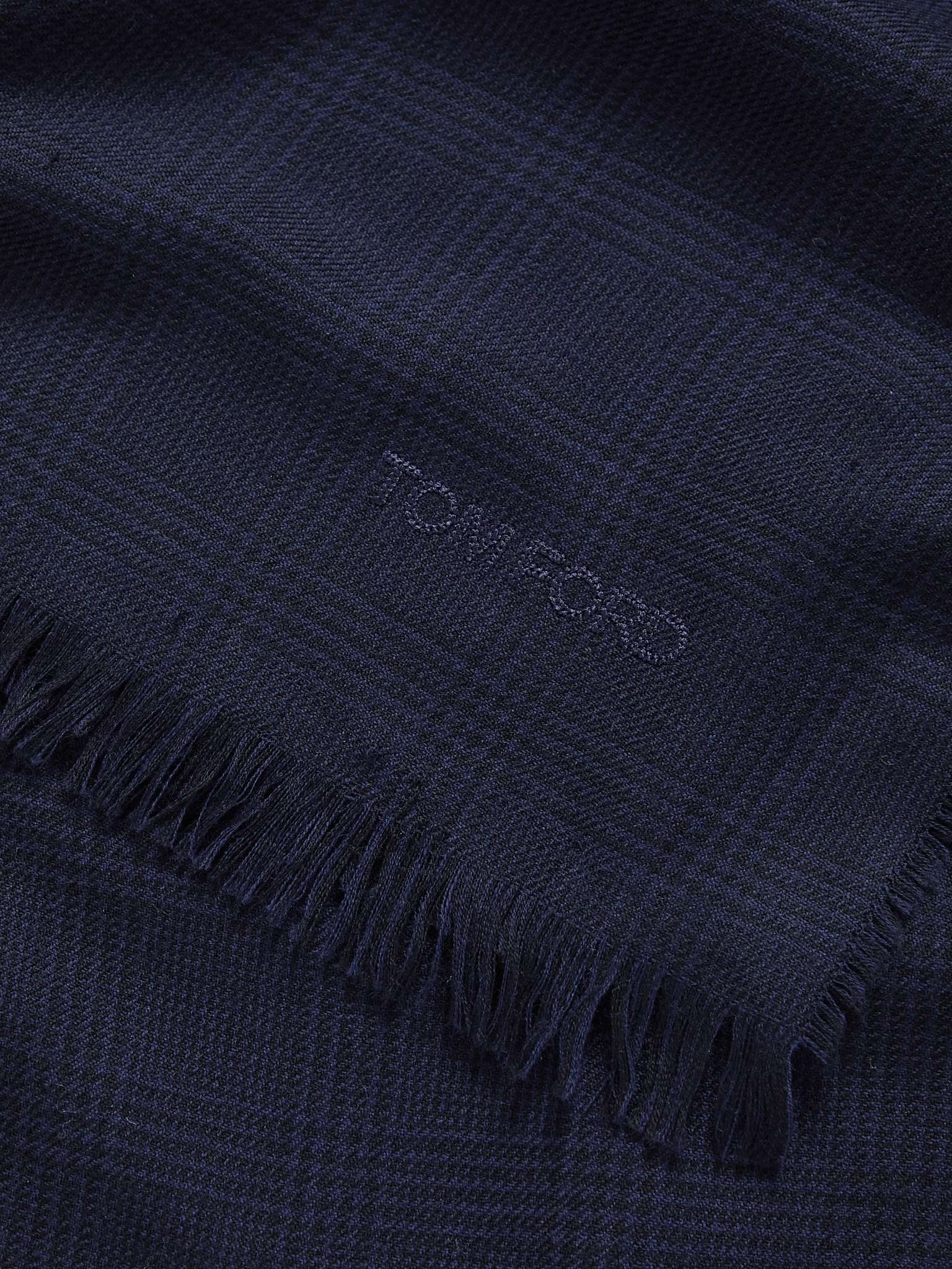 Prince of Wales Checked Wool Scarf - 3