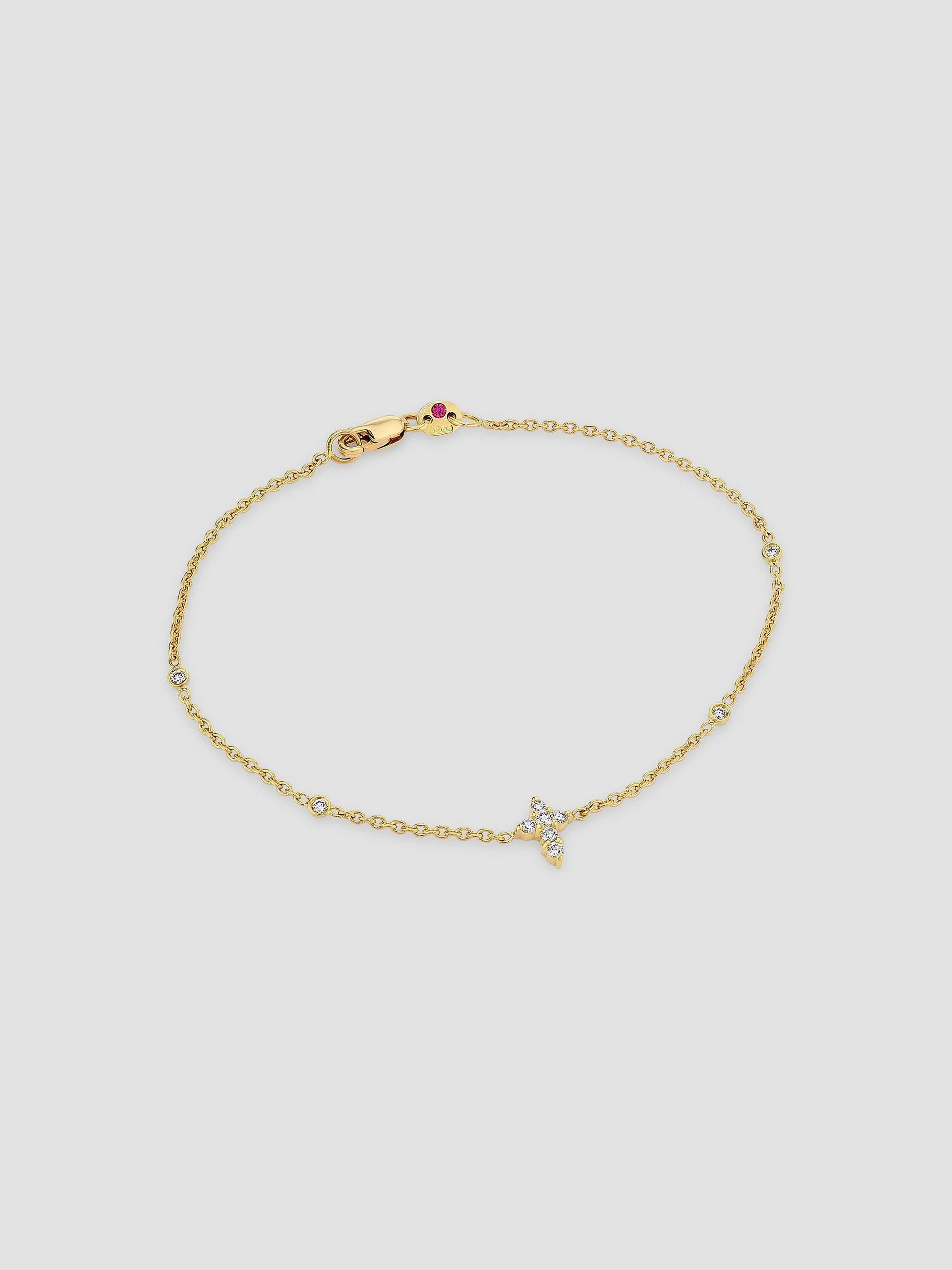 Women's Diamonds by the Inch 18K Yellow Gold & 0.18 TCW Diamond Cross Charm Bracelet/7" - Yellow Gol - 1