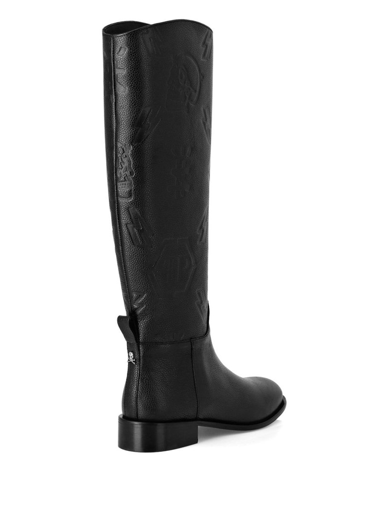 PHILIPP PLEIN monogram-debossed boots outlook