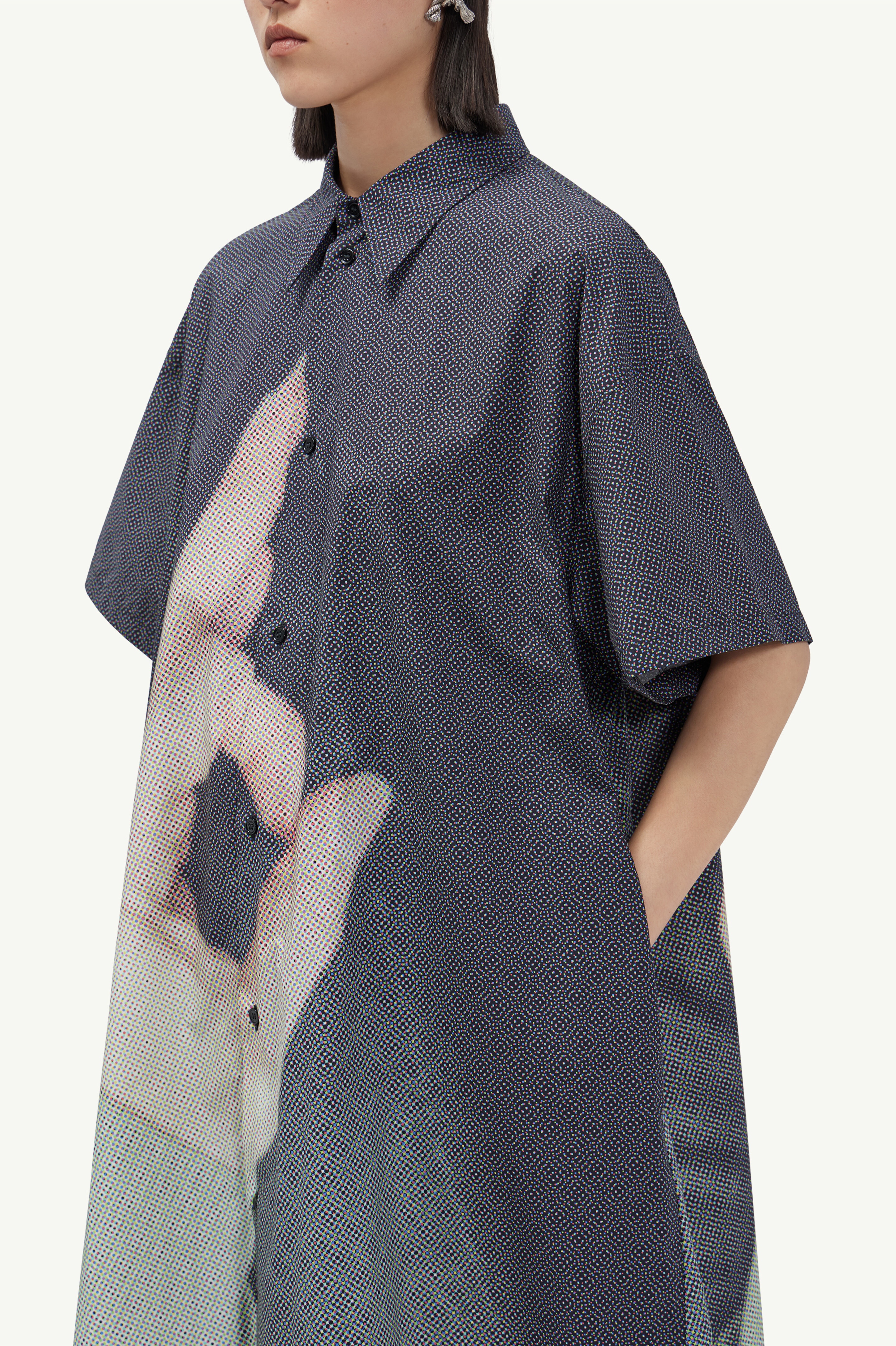 Hand sign shirt dress - 5