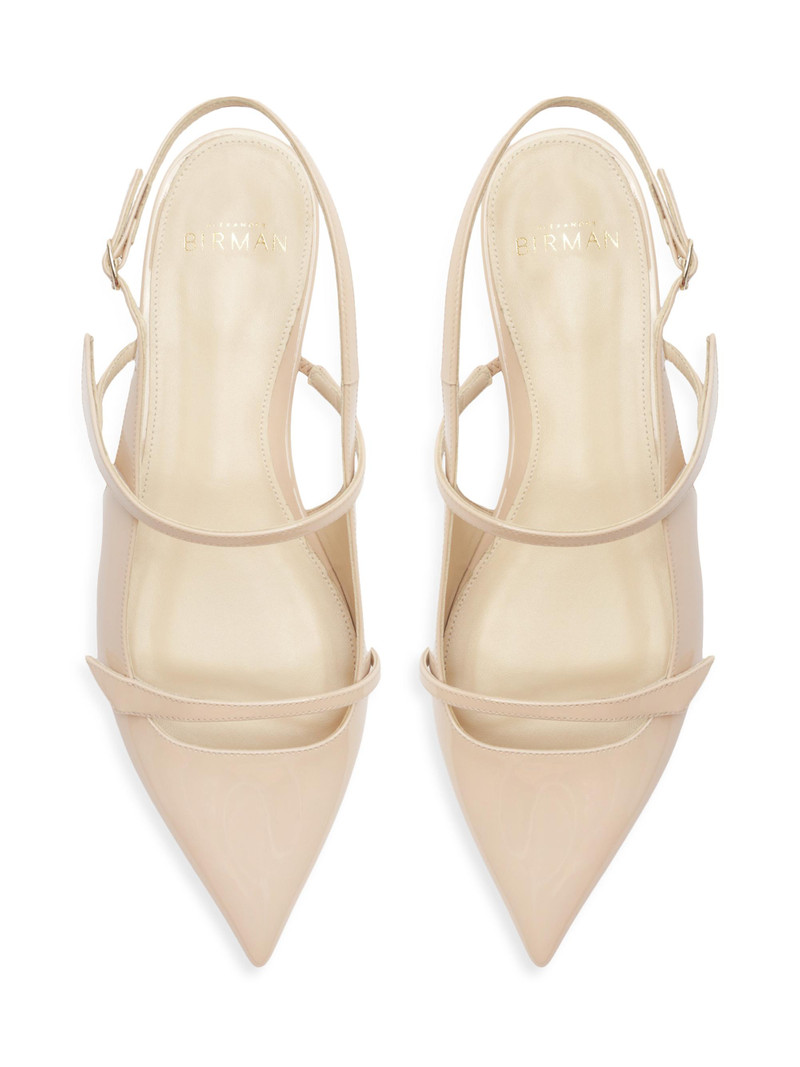 Women's Tita Patent Leather Slingback Flats - Semolina 9