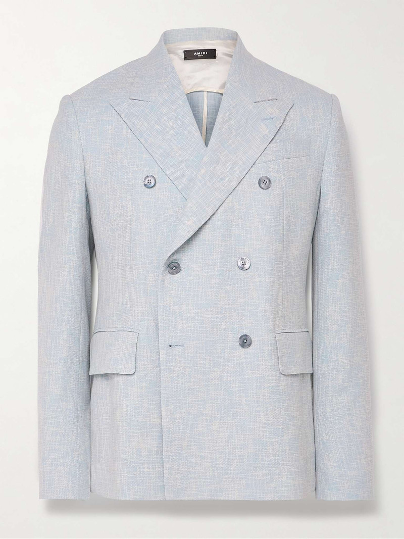 Slim-Fit Double-Breasted Woven Suit Jacket - 1