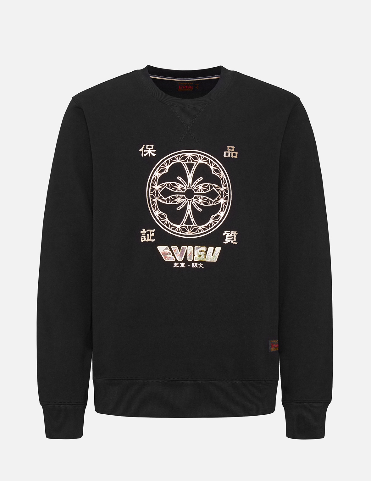 KAMON FOIL-PRINT AND SCROLL DAICOCK APPLIQUÉ SWEATSHIRT - 1