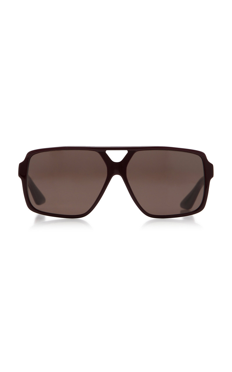 Rectangle-Frame Acetate Sunglasses burgundy 1