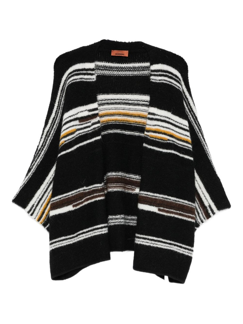 striped V-neck cardigan 1