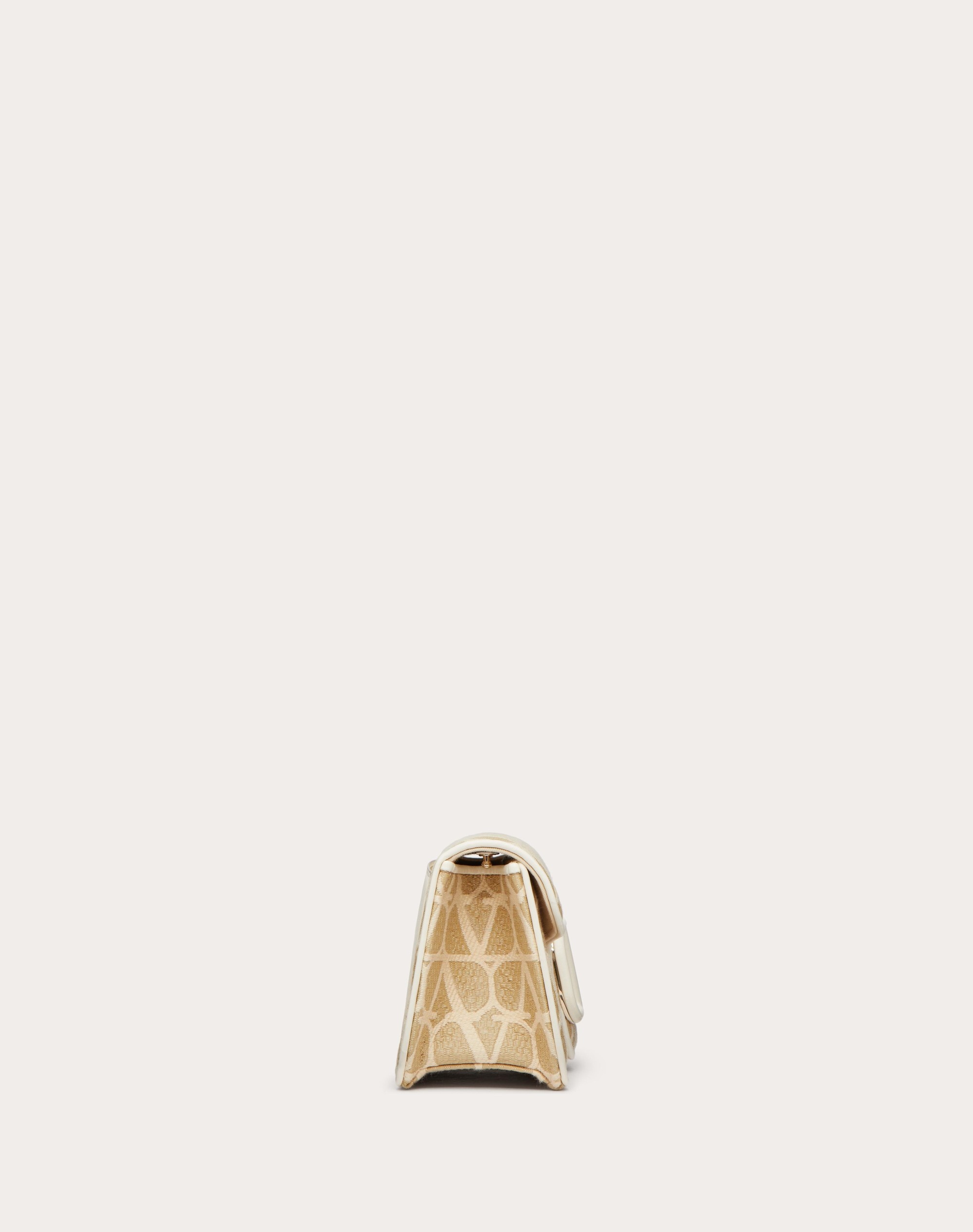 VALENTINO GARAVANI LOCÒ TOILE ICONOGRAPHE RAFFIA SHOULDER BAG - 5