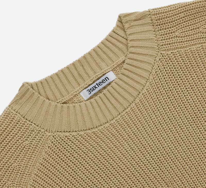 Cotton Crewneck Sweater - Sand 3