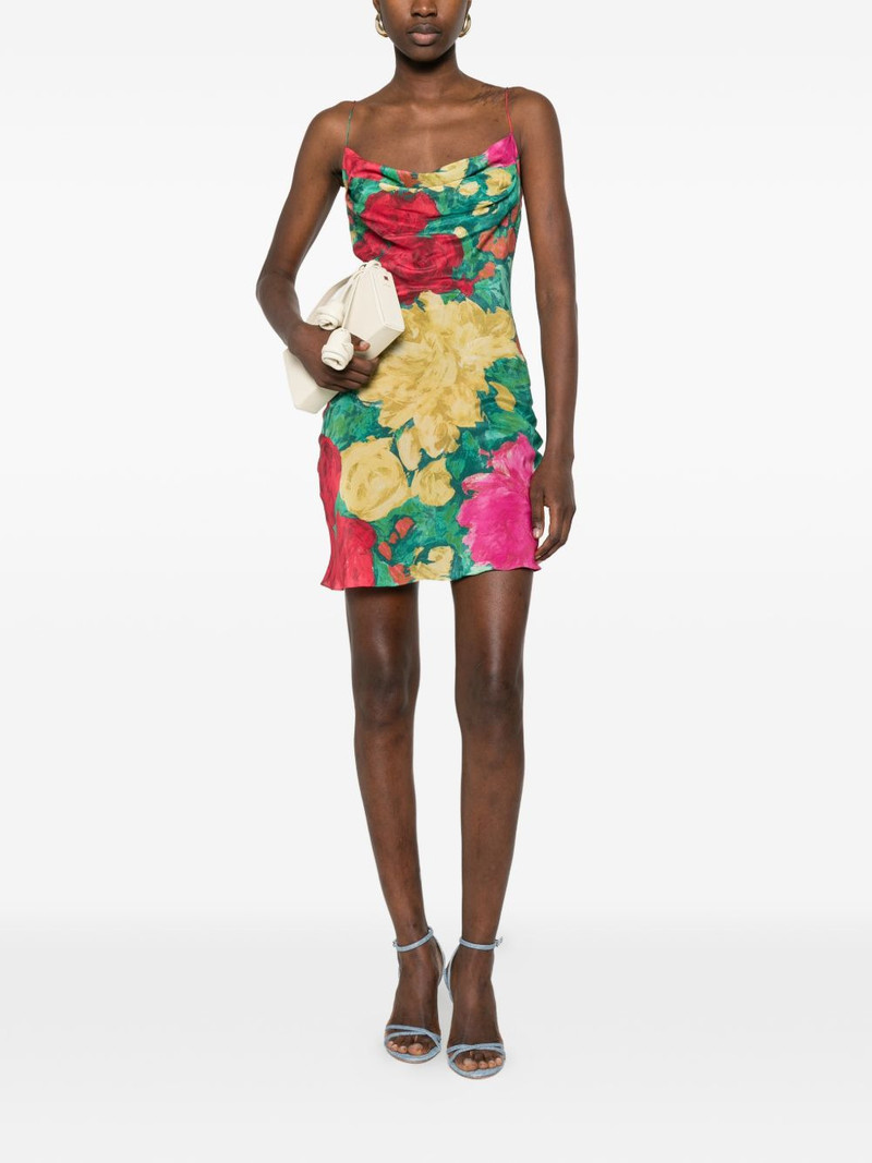 Balmain floral-print cowl-neck mini dress outlook
