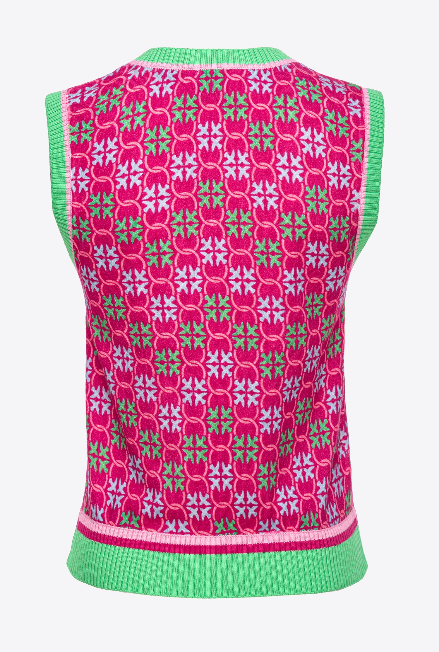 SLEEVELESS KNIT TOP WITH MULTICOLOUR MONOGRAM - 6