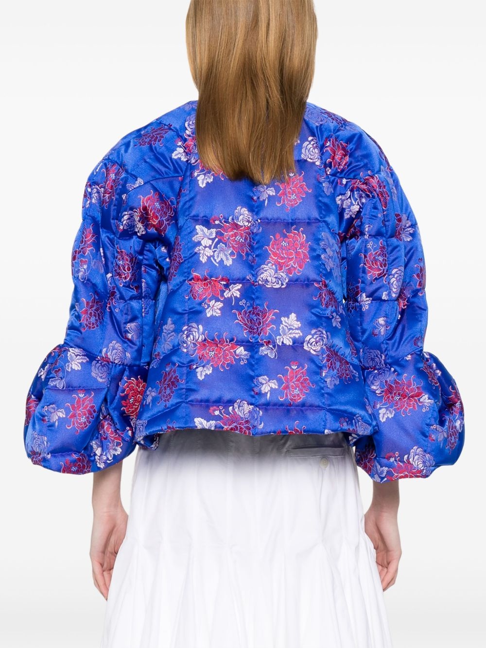 floral-jacquard jacket - 4