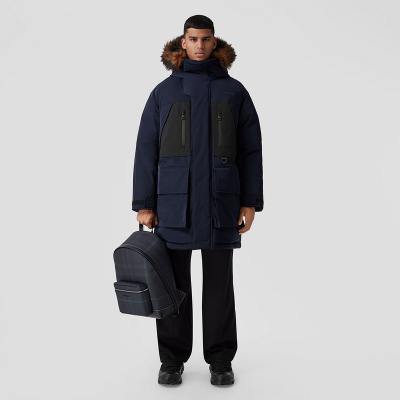 Burberry Faux Fur Trim Oversized Parka outlook