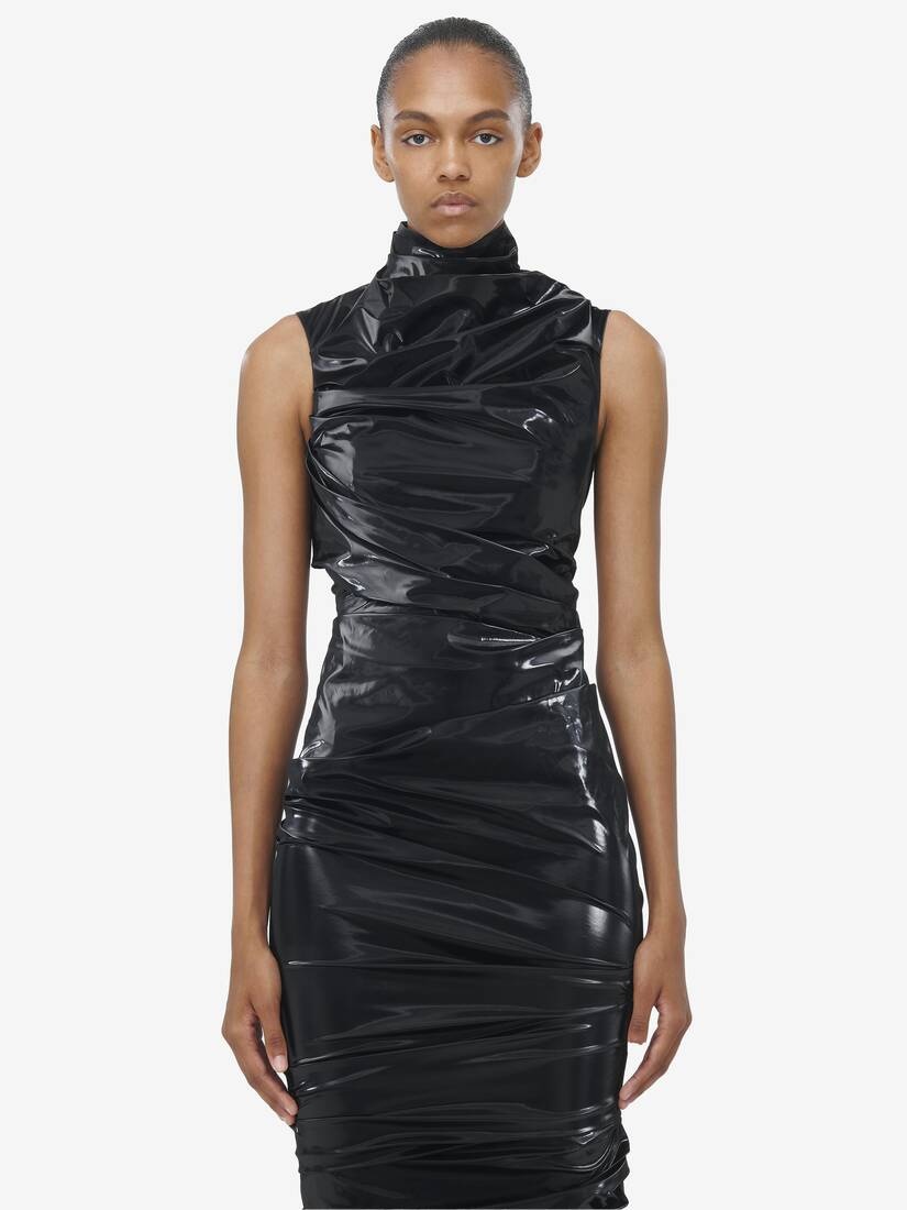 Laminated Stretch Jersey Evening Dress - 5