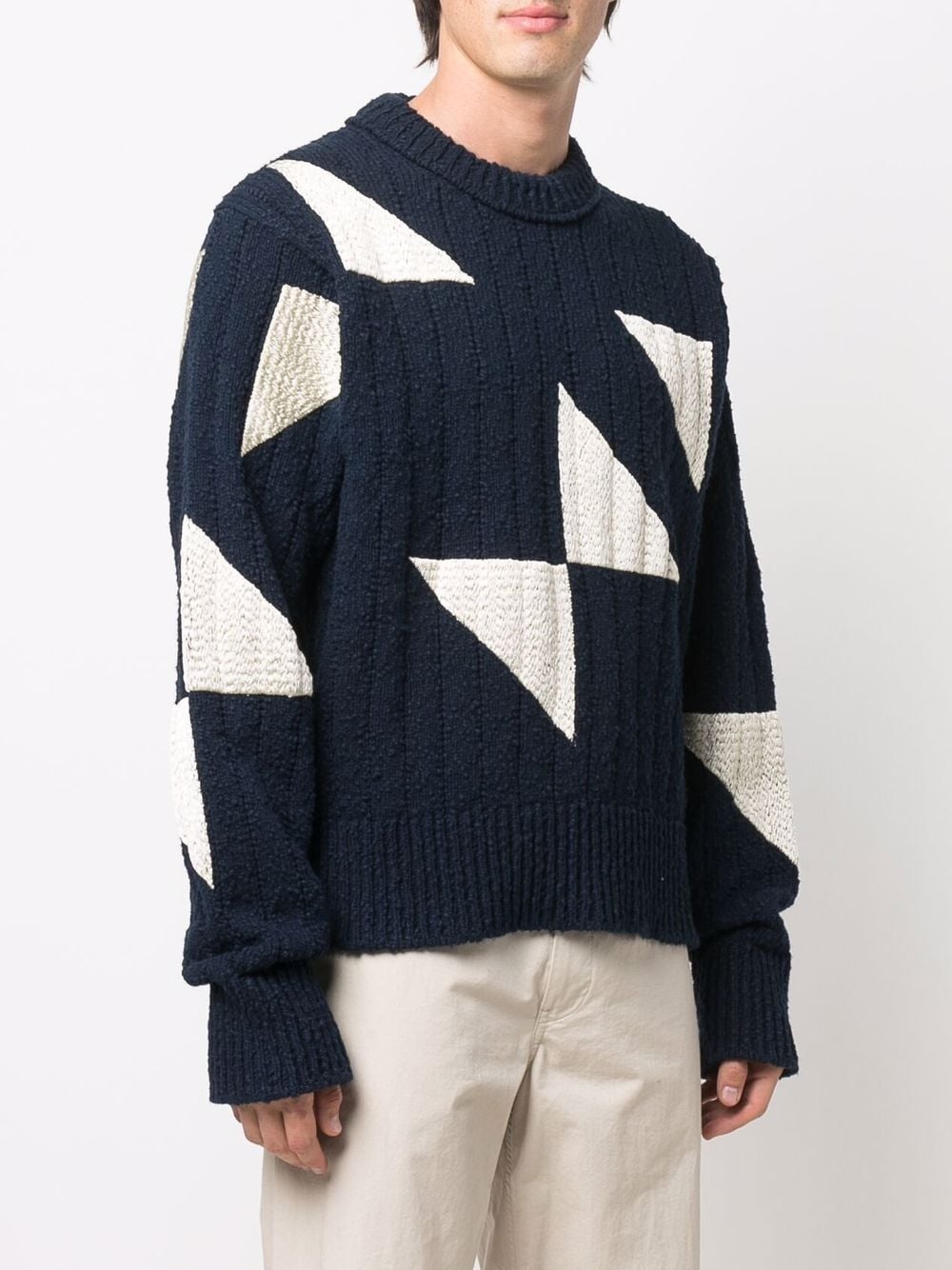 GEOMETRIC CREW-NECK JUMPER - 4