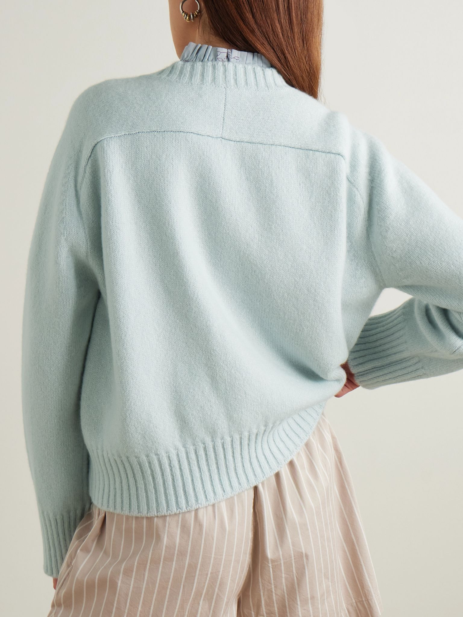 Intarsia-knit cashmere sweater Light blue - 3