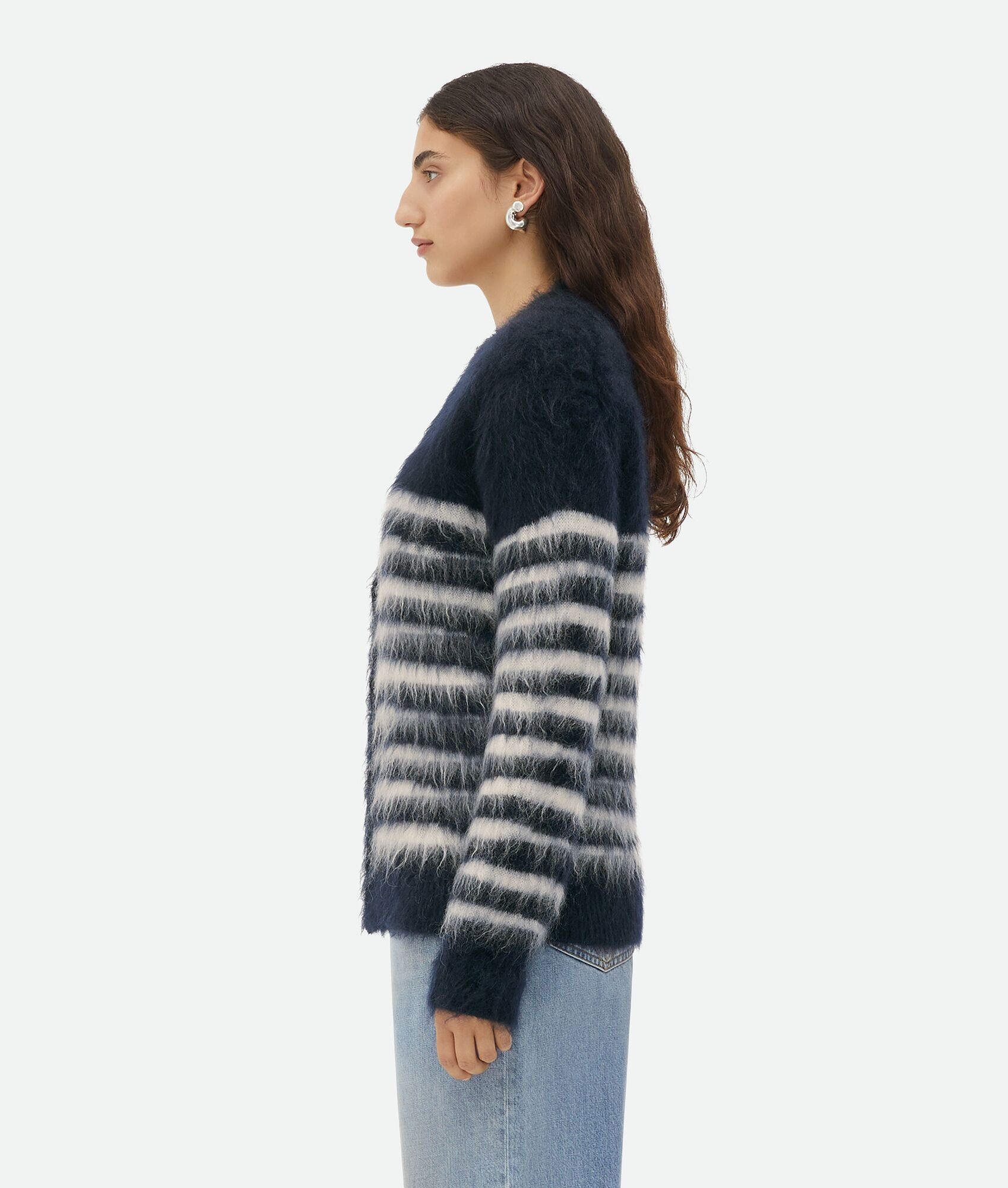 Heavy Marinière Mohair Cardigan - 2