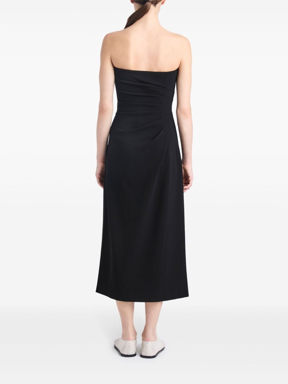 strapless crepe midi dress - 4