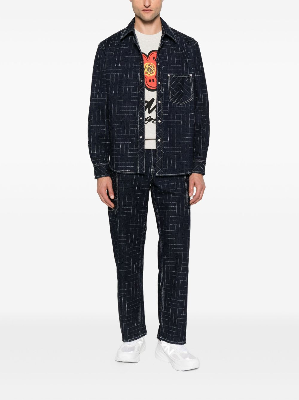 geometric-pattern cotton shirt - 2