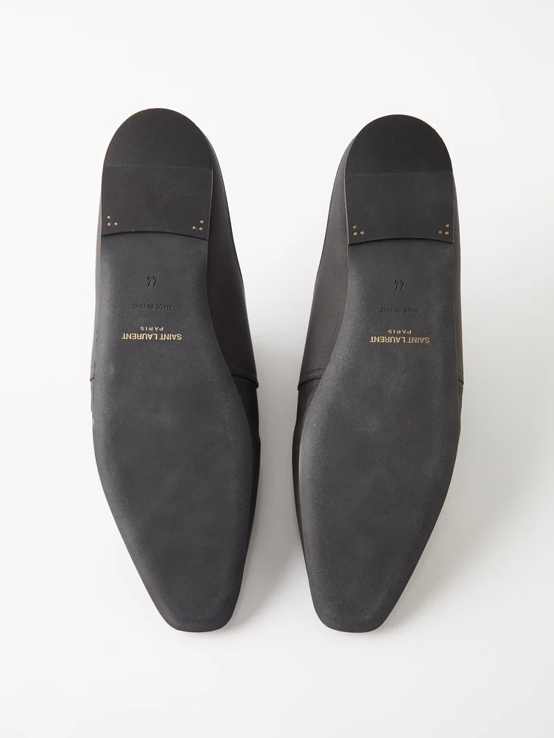 【SAINT LAURENT】 TERENCE MULES IN SHANTUNG Saint Laurent Terence Mules In Shantung | Saks Fifth Avenue