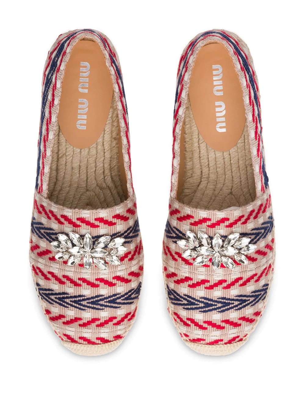 crystal-embellished geometric-pattern espadrilles - 4