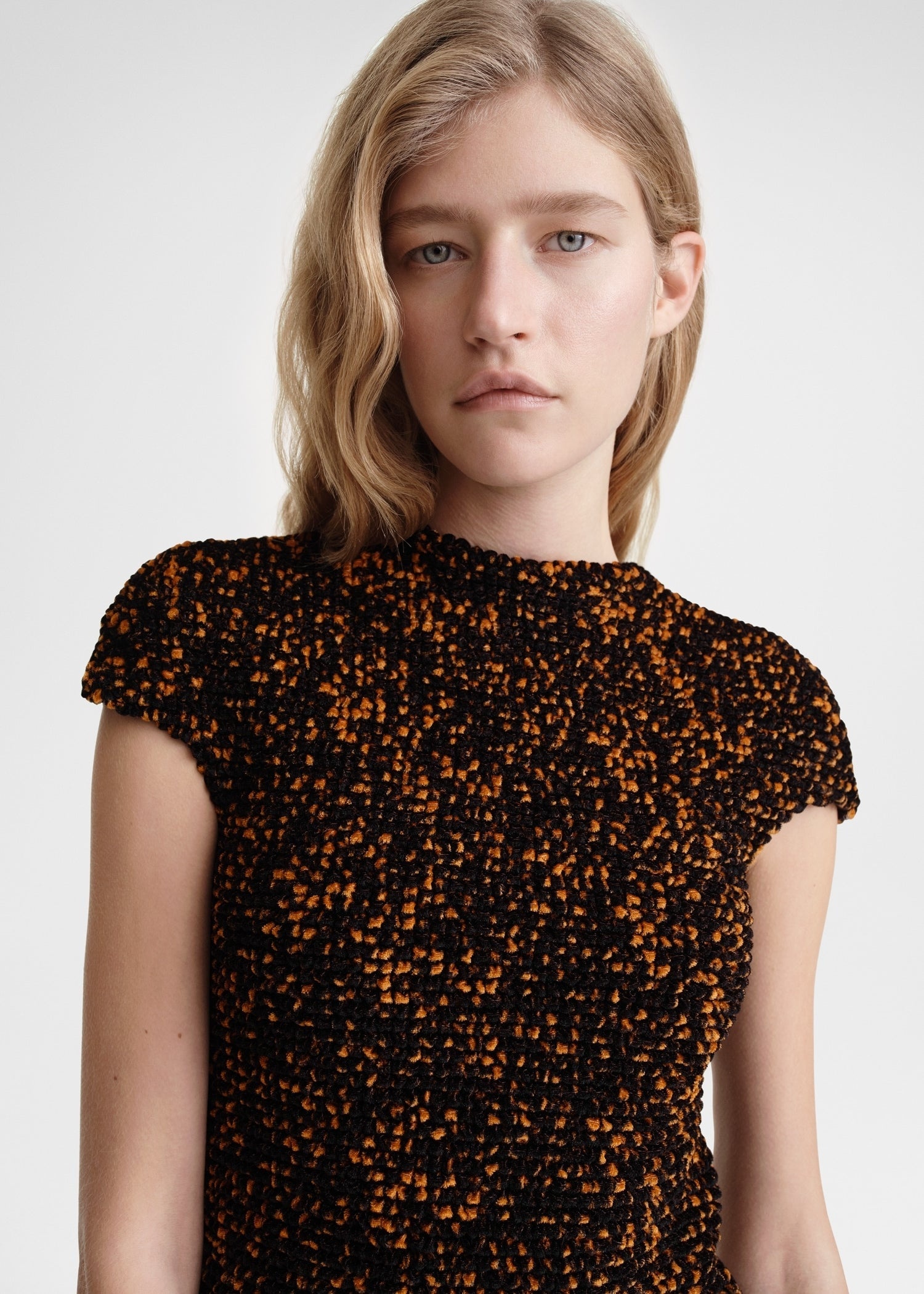 Smocked velour top tortoise - 3
