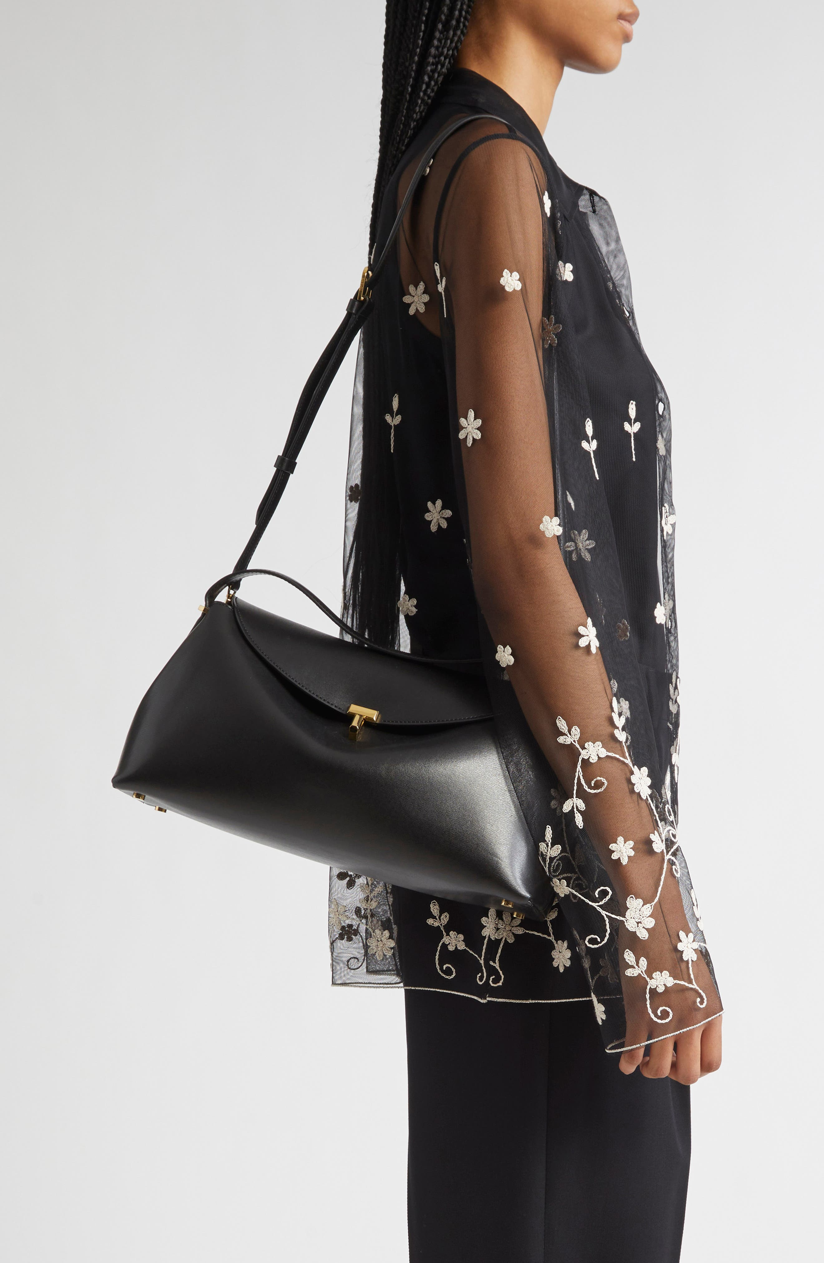 TOTEME T-Lock Curve Shoulder Bag in Black at Nordstrom - 3
