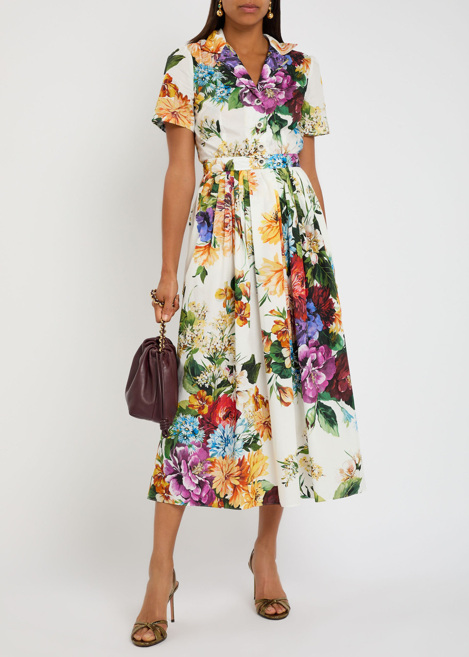 Dolce & Gabbana Floral-print Cotton Midi Shirt Dress - 3