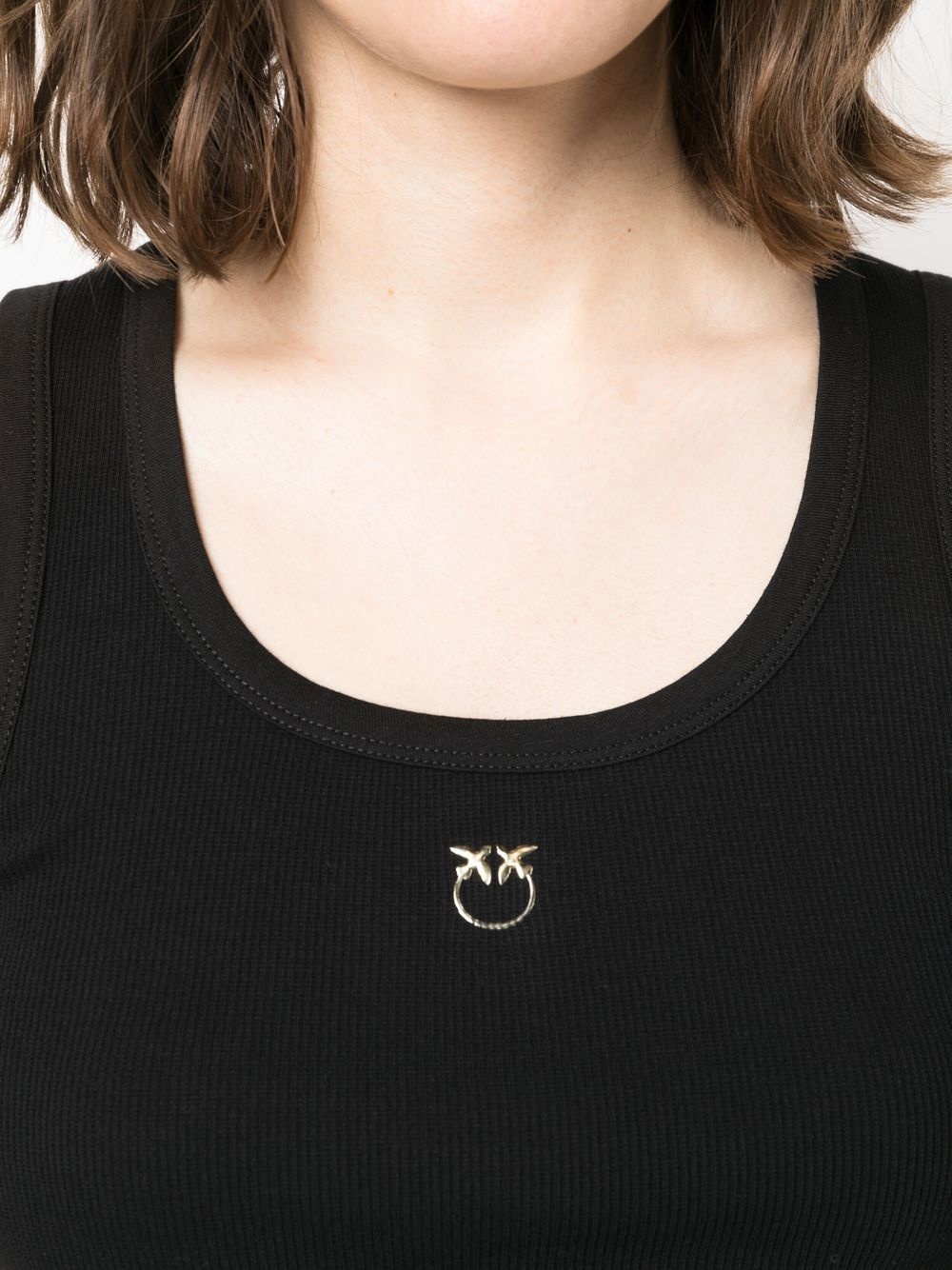 embroidered logo tank top - 5
