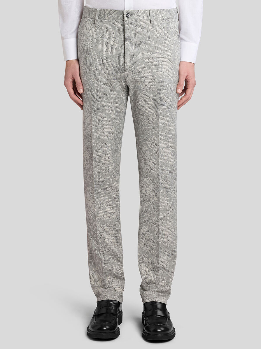 COTTON JACQUARD TROUSERS - 2